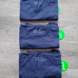 Pact womens basic tee navy bundle (3) NWT